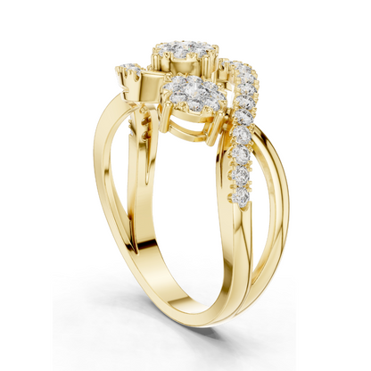 0.622 CT Lab Diamond Ladies Ring | VVS-VS EF Clarity | 18KT, 14KT, 10KT Gold & 925 Silver | Rose, Yellow, White Gold & Moissanite Options
