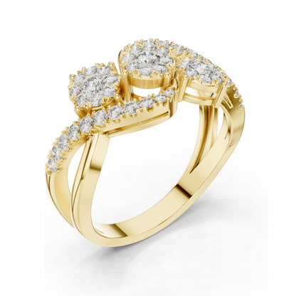 0.622 CT Lab Diamond Ladies Ring | VVS-VS EF Clarity | 18KT, 14KT, 10KT Gold & 925 Silver | Rose, Yellow, White Gold & Moissanite Options