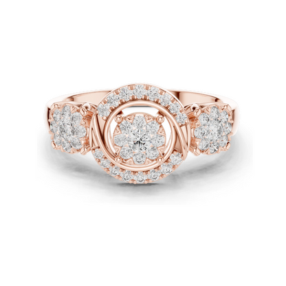 0.502 CT Lab Diamond Ladies Ring | VVS-VS EF Clarity | 18KT, 14KT, 10KT Gold & 925 Silver | Rose, Yellow, White Gold & Moissanite Options