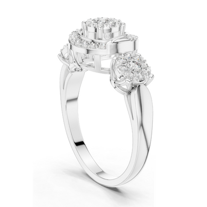 0.502 CT Lab Diamond Ladies Ring | VVS-VS EF Clarity | 18KT, 14KT, 10KT Gold & 925 Silver | Rose, Yellow, White Gold & Moissanite Options