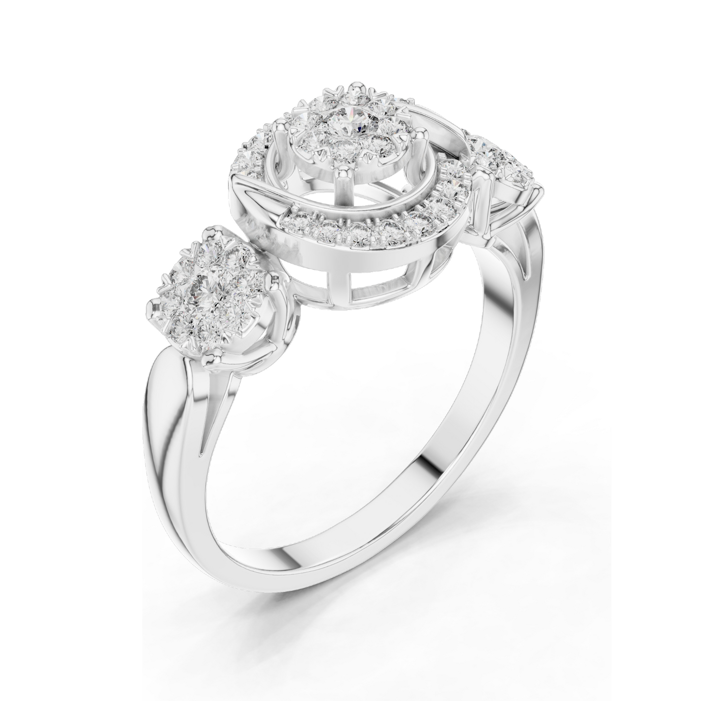 0.502 CT Lab Diamond Ladies Ring | VVS-VS EF Clarity | 18KT, 14KT, 10KT Gold & 925 Silver | Rose, Yellow, White Gold & Moissanite Options
