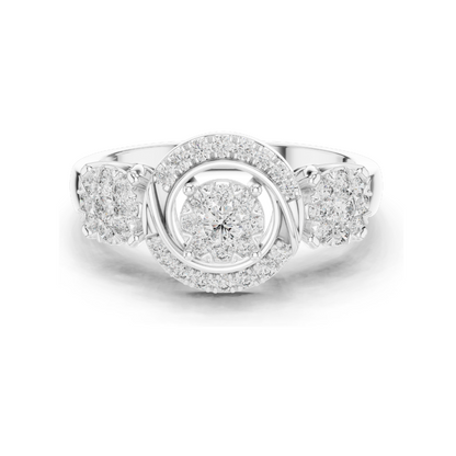 0.502 CT Lab Diamond Ladies Ring | VVS-VS EF Clarity | 18KT, 14KT, 10KT Gold & 925 Silver | Rose, Yellow, White Gold & Moissanite Options