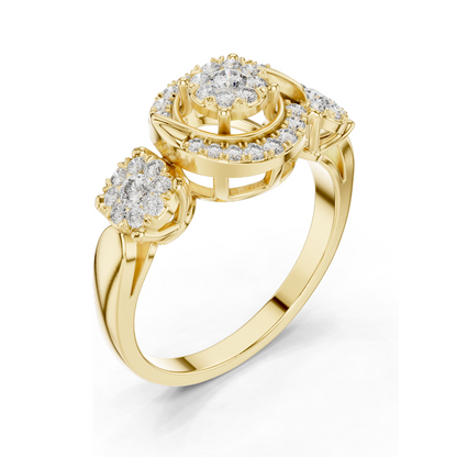 0.502 CT Lab Diamond Ladies Ring | VVS-VS EF Clarity | 18KT, 14KT, 10KT Gold & 925 Silver | Rose, Yellow, White Gold & Moissanite Options