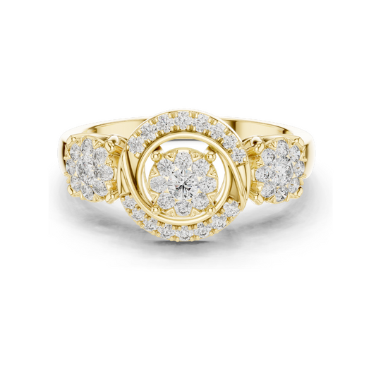 0.502 CT Lab Diamond Ladies Ring | VVS-VS EF Clarity | 18KT, 14KT, 10KT Gold & 925 Silver | Rose, Yellow, White Gold & Moissanite Options