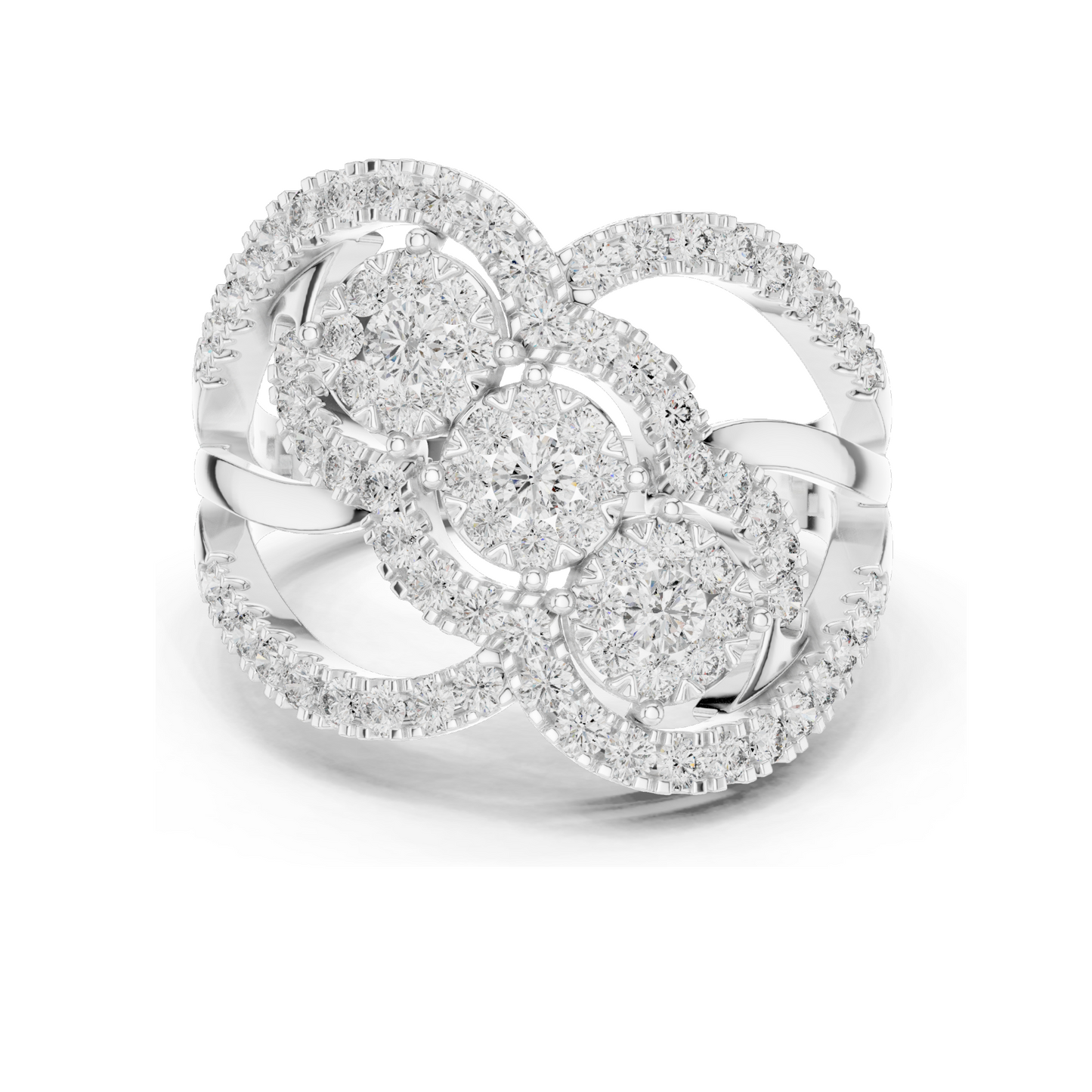 0.99 CT Lab Diamond 3-Stone Ring for Women | VVS-VS EF Clarity | 18KT, 14KT, 10KT Gold & 925 Silver | Rose, Yellow, White Gold & Moissanite Options