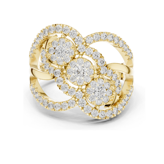 0.99 CT Lab Diamond 3-Stone Ring for Women | VVS-VS EF Clarity | 18KT, 14KT, 10KT Gold & 925 Silver | Rose, Yellow, White Gold & Moissanite Options