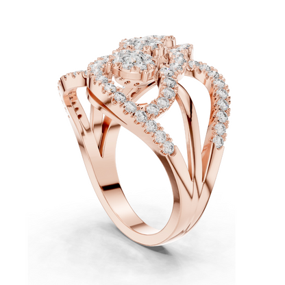 0.99 CT Lab Diamond 3-Stone Ring for Women | VVS-VS EF Clarity | 18KT, 14KT, 10KT Gold & 925 Silver | Rose, Yellow, White Gold & Moissanite Options