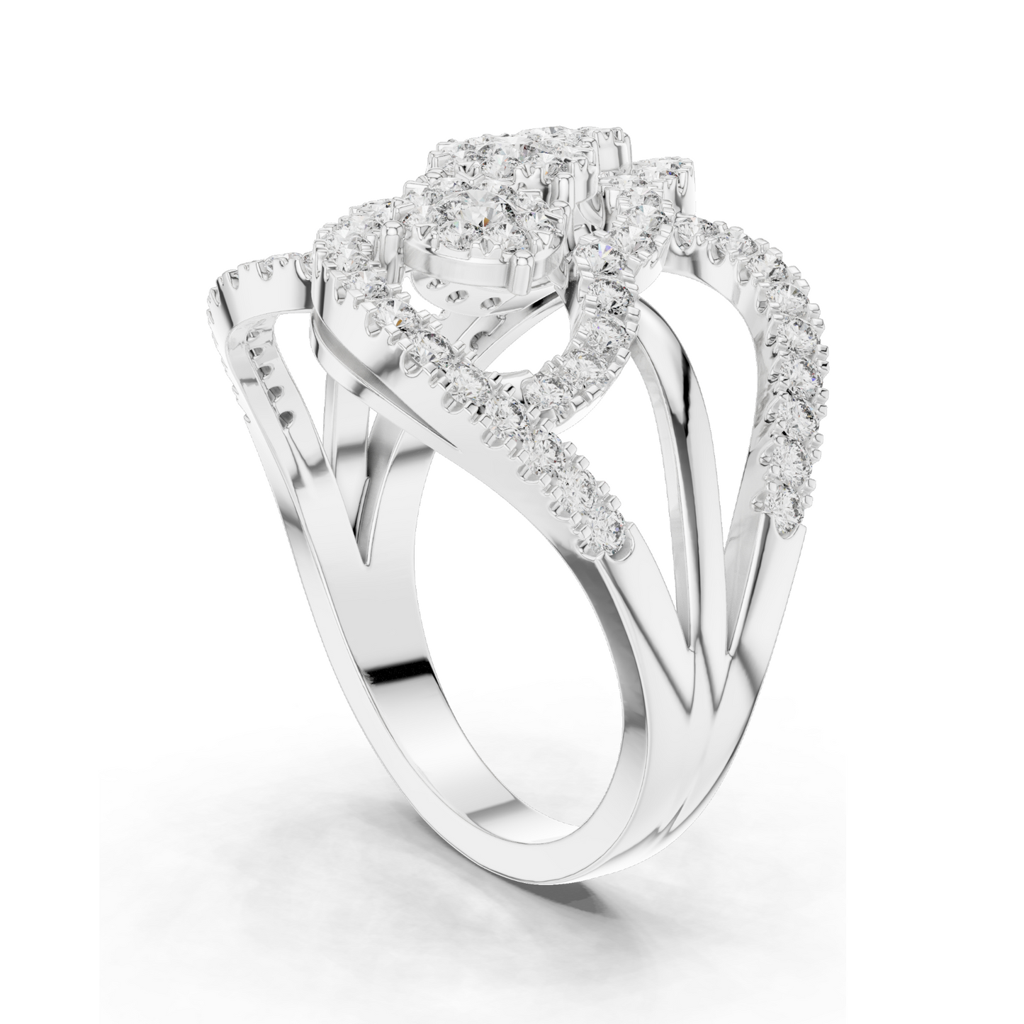 0.99 CT Lab Diamond 3-Stone Ring for Women | VVS-VS EF Clarity | 18KT, 14KT, 10KT Gold & 925 Silver | Rose, Yellow, White Gold & Moissanite Options