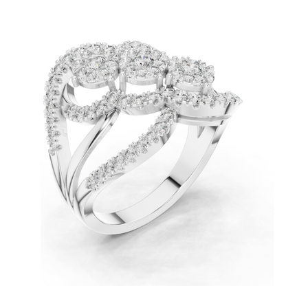 0.99 CT Lab Diamond 3-Stone Ring for Women | VVS-VS EF Clarity | 18KT, 14KT, 10KT Gold & 925 Silver | Rose, Yellow, White Gold & Moissanite Options