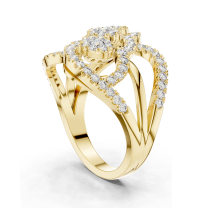 0.99 CT Lab Diamond 3-Stone Ring for Women | VVS-VS EF Clarity | 18KT, 14KT, 10KT Gold & 925 Silver | Rose, Yellow, White Gold & Moissanite Options