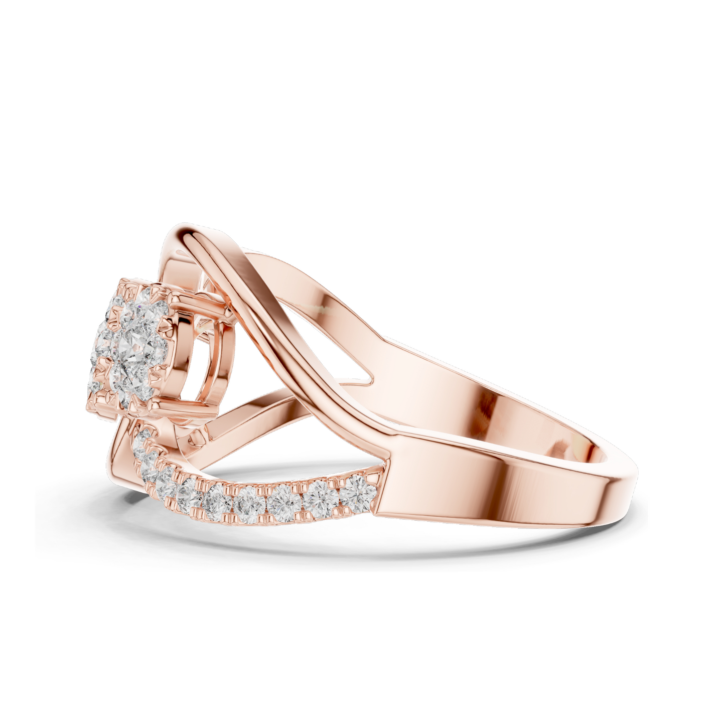0.57 CT Lab-Grown Diamond Ring for Women | VVS-VS EF Clarity | 18KT, 14KT, 10KT Gold & 925 Silver | Rose, Yellow, White Gold & Moissanite Options