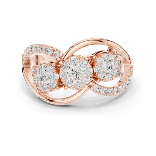 0.57 CT Lab-Grown Diamond Ring for Women | VVS-VS EF Clarity | 18KT, 14KT, 10KT Gold & 925 Silver | Rose, Yellow, White Gold & Moissanite Options