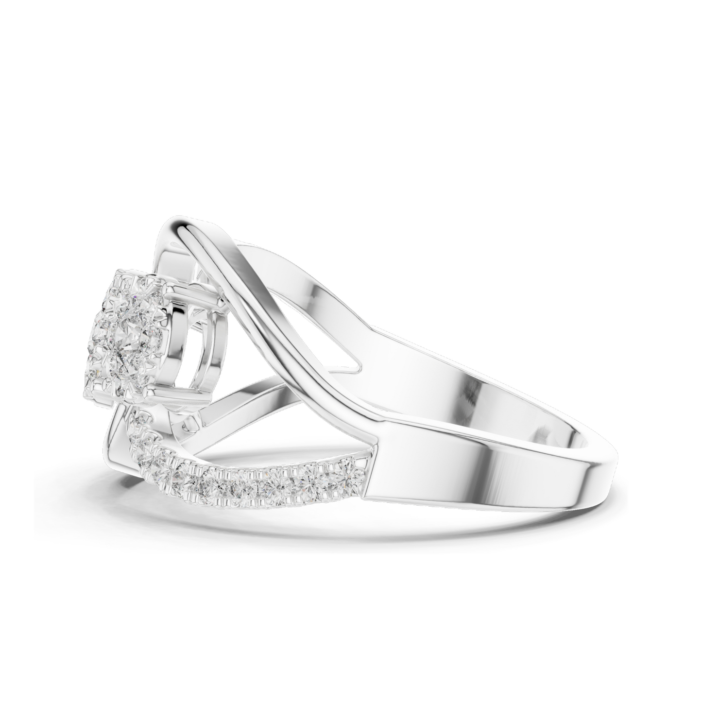 0.57 CT Lab-Grown Diamond Ring for Women | VVS-VS EF Clarity | 18KT, 14KT, 10KT Gold & 925 Silver | Rose, Yellow, White Gold & Moissanite Options