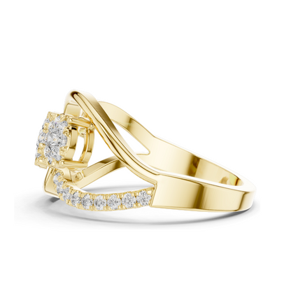 0.57 CT Lab-Grown Diamond Ring for Women | VVS-VS EF Clarity | 18KT, 14KT, 10KT Gold & 925 Silver | Rose, Yellow, White Gold & Moissanite Options