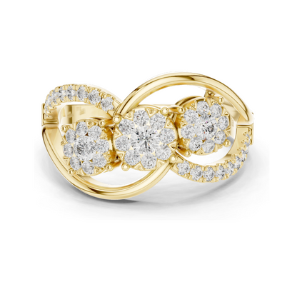 0.57 CT Lab-Grown Diamond Ring for Women | VVS-VS EF Clarity | 18KT, 14KT, 10KT Gold & 925 Silver | Rose, Yellow, White Gold & Moissanite Options