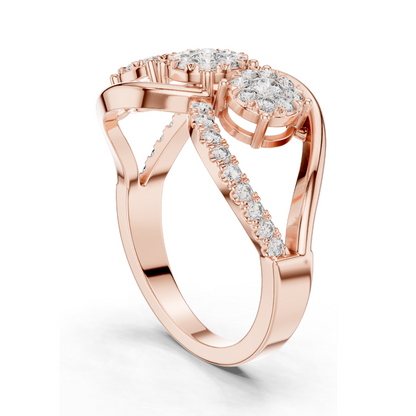 0.57 CT Lab-Grown Diamond Ring for Women | VVS-VS EF Clarity | 18KT, 14KT, 10KT Gold & 925 Silver | Rose, Yellow, White Gold & Moissanite Options
