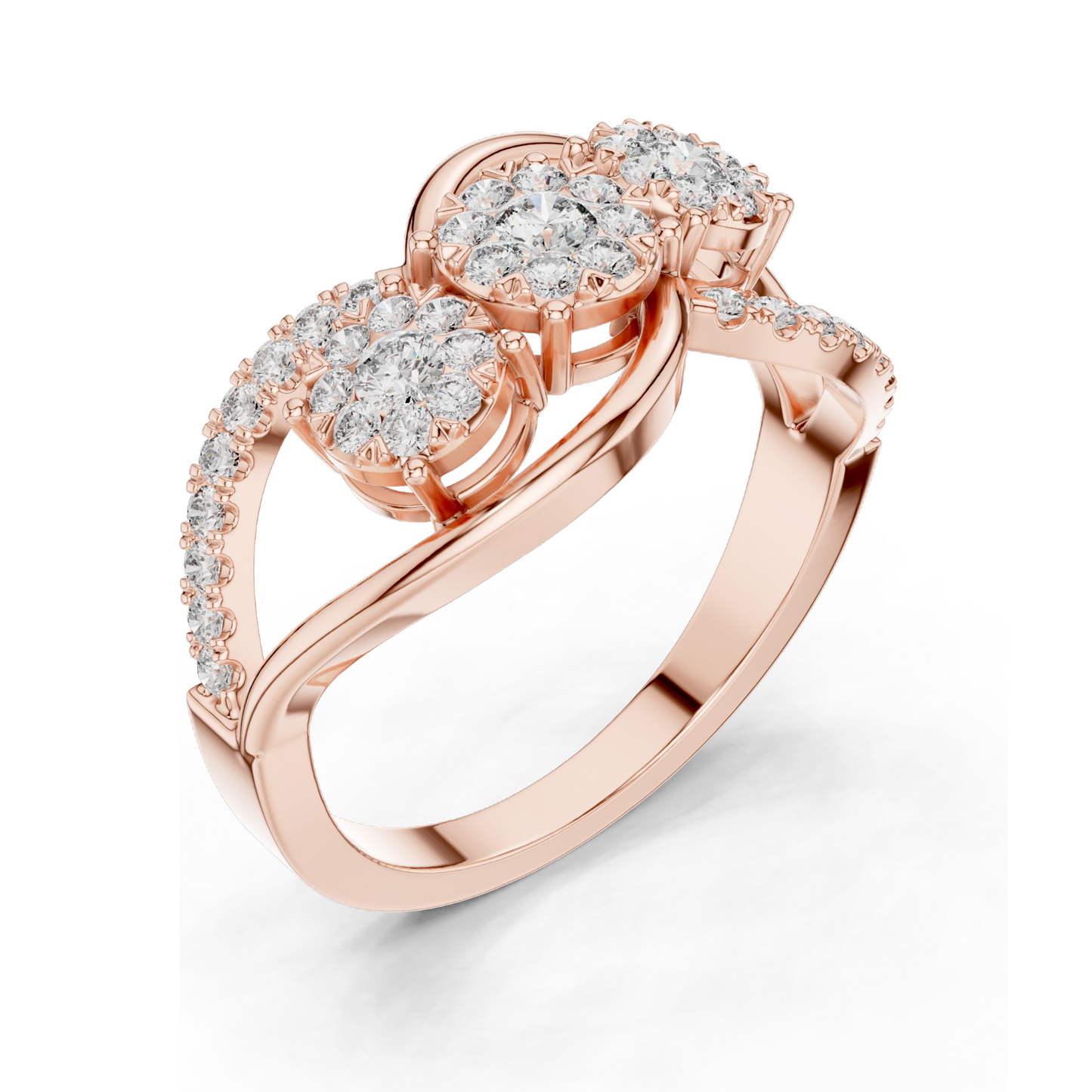 0.57 CT Lab-Grown Diamond Ring for Women | VVS-VS EF Clarity | 18KT, 14KT, 10KT Gold & 925 Silver | Rose, Yellow, White Gold & Moissanite Options
