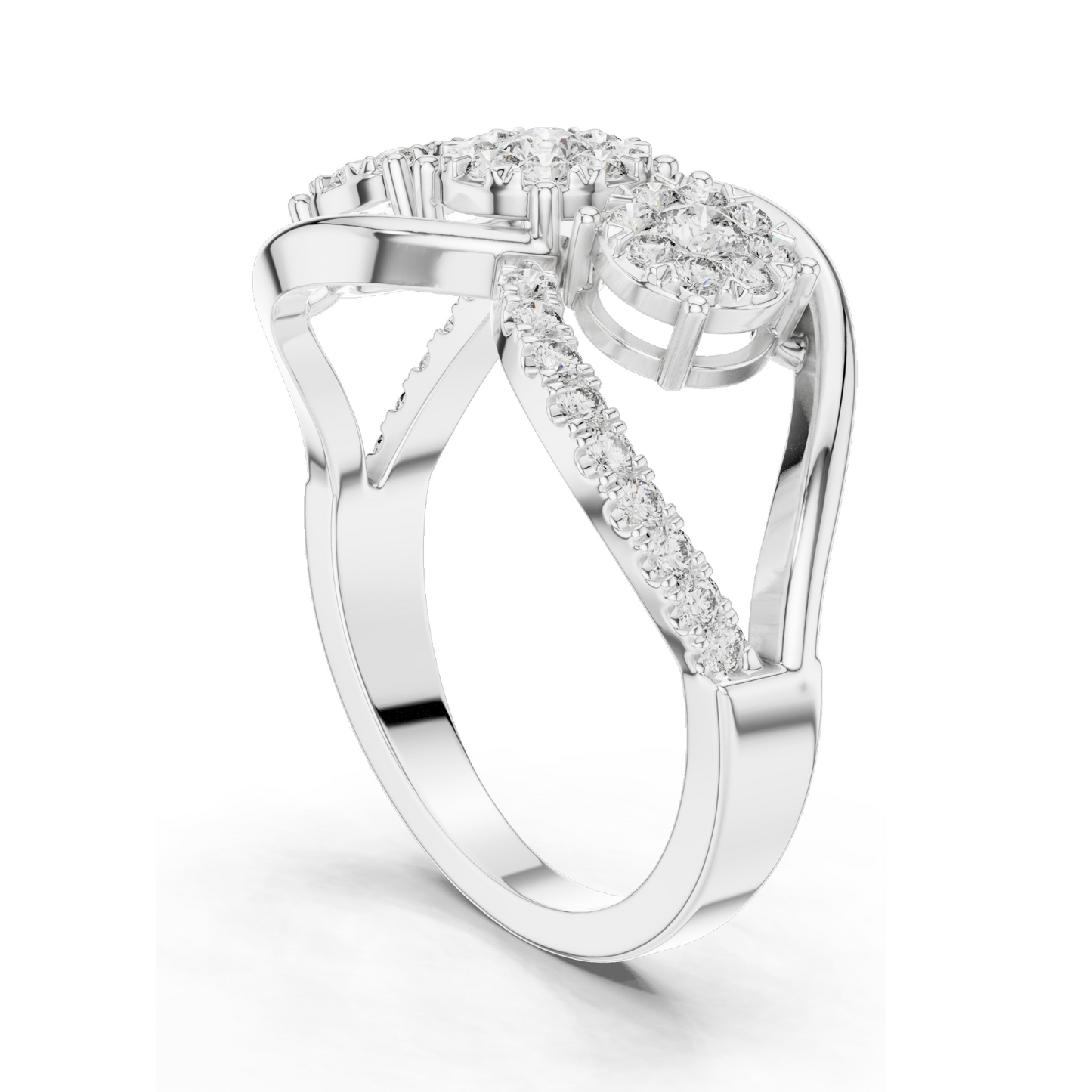 0.57 CT Lab-Grown Diamond Ring for Women | VVS-VS EF Clarity | 18KT, 14KT, 10KT Gold & 925 Silver | Rose, Yellow, White Gold & Moissanite Options