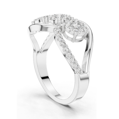 0.57 CT Lab-Grown Diamond Ring for Women | VVS-VS EF Clarity | 18KT, 14KT, 10KT Gold & 925 Silver | Rose, Yellow, White Gold & Moissanite Options