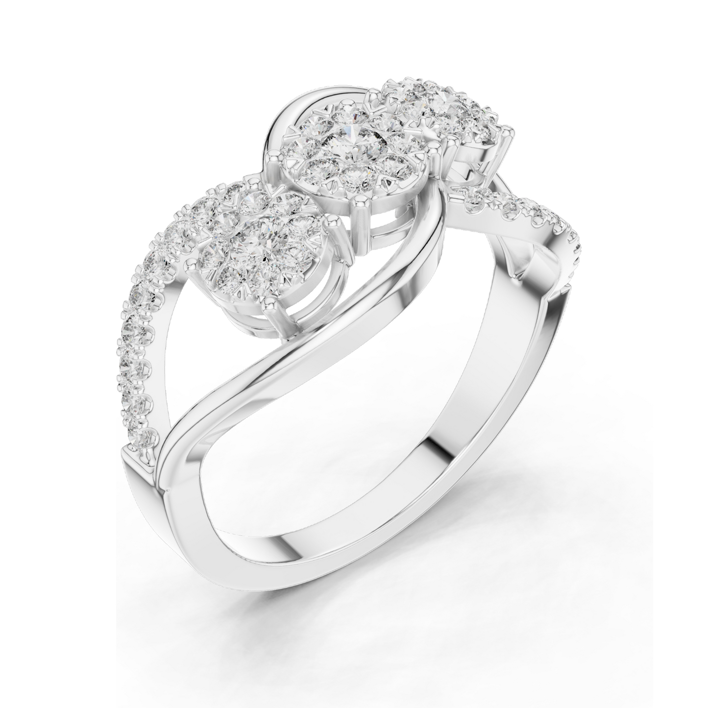 0.57 CT Lab-Grown Diamond Ring for Women | VVS-VS EF Clarity | 18KT, 14KT, 10KT Gold & 925 Silver | Rose, Yellow, White Gold & Moissanite Options