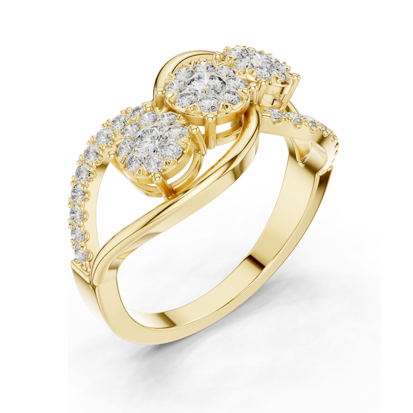 0.57 CT Lab-Grown Diamond Ring for Women | VVS-VS EF Clarity | 18KT, 14KT, 10KT Gold & 925 Silver | Rose, Yellow, White Gold & Moissanite Options