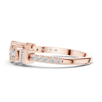 0.586 CT Lab Diamond Multi-Stone Ring for Women | VVS-VS EF Clarity | 18KT, 14KT, 10KT Gold & 925 Silver | Rose, Yellow, White Gold & Moissanite Options