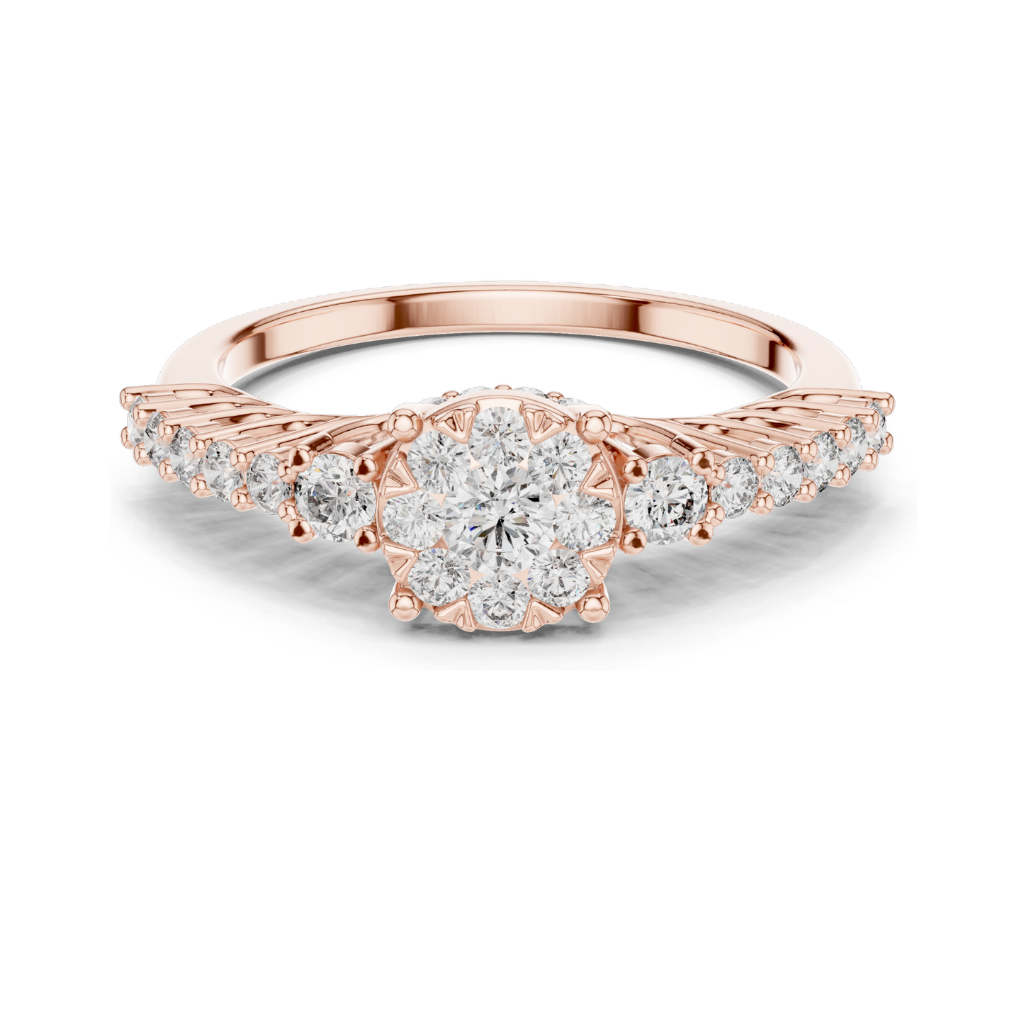 0.608 CT Lab Diamond Ring for Women | VVS-VS EF Clarity | Available in 18KT, 14KT, 10KT Gold & 925 Silver | Rose, Yellow, White Gold & Moissanite Options