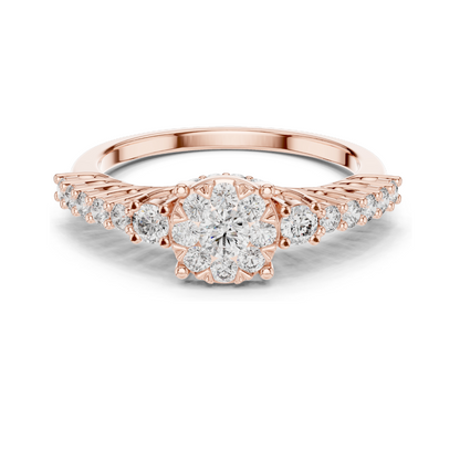 0.608 CT Lab Diamond Ring for Women | VVS-VS EF Clarity | Available in 18KT, 14KT, 10KT Gold & 925 Silver | Rose, Yellow, White Gold & Moissanite Options