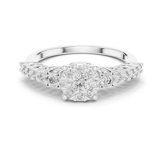 0.608 CT Lab Diamond Ring for Women | VVS-VS EF Clarity | Available in 18KT, 14KT, 10KT Gold & 925 Silver | Rose, Yellow, White Gold & Moissanite Options