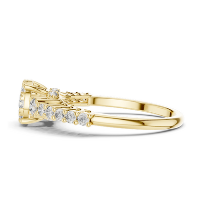 0.608 CT Lab Diamond Ring for Women | VVS-VS EF Clarity | Available in 18KT, 14KT, 10KT Gold & 925 Silver | Rose, Yellow, White Gold & Moissanite Options