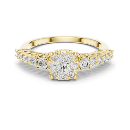 0.608 CT Lab Diamond Ring for Women | VVS-VS EF Clarity | Available in 18KT, 14KT, 10KT Gold & 925 Silver | Rose, Yellow, White Gold & Moissanite Options