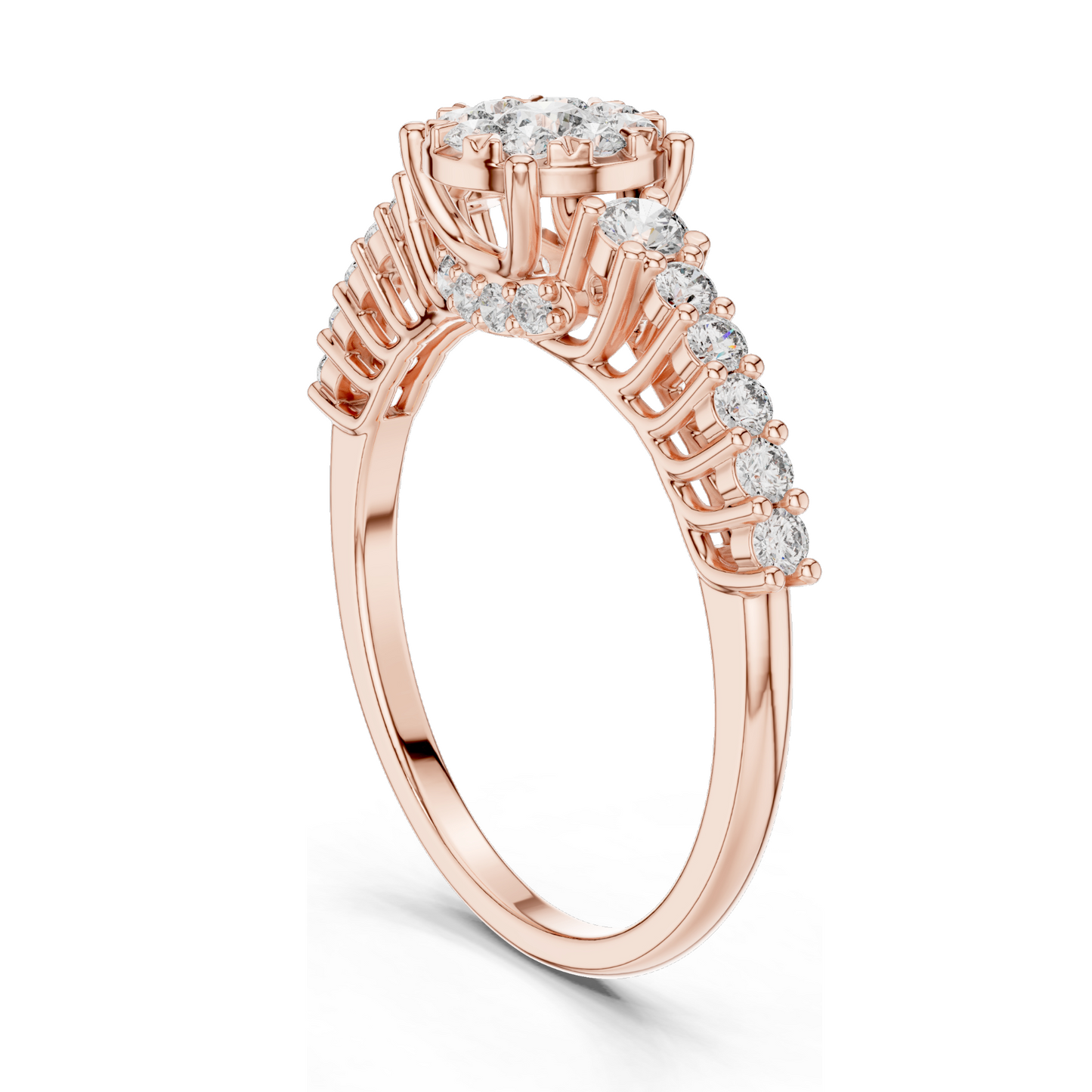 0.608 CT Lab Diamond Ring for Women | VVS-VS EF Clarity | Available in 18KT, 14KT, 10KT Gold & 925 Silver | Rose, Yellow, White Gold & Moissanite Options