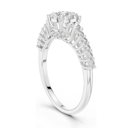 0.608 CT Lab Diamond Ring for Women | VVS-VS EF Clarity | Available in 18KT, 14KT, 10KT Gold & 925 Silver | Rose, Yellow, White Gold & Moissanite Options
