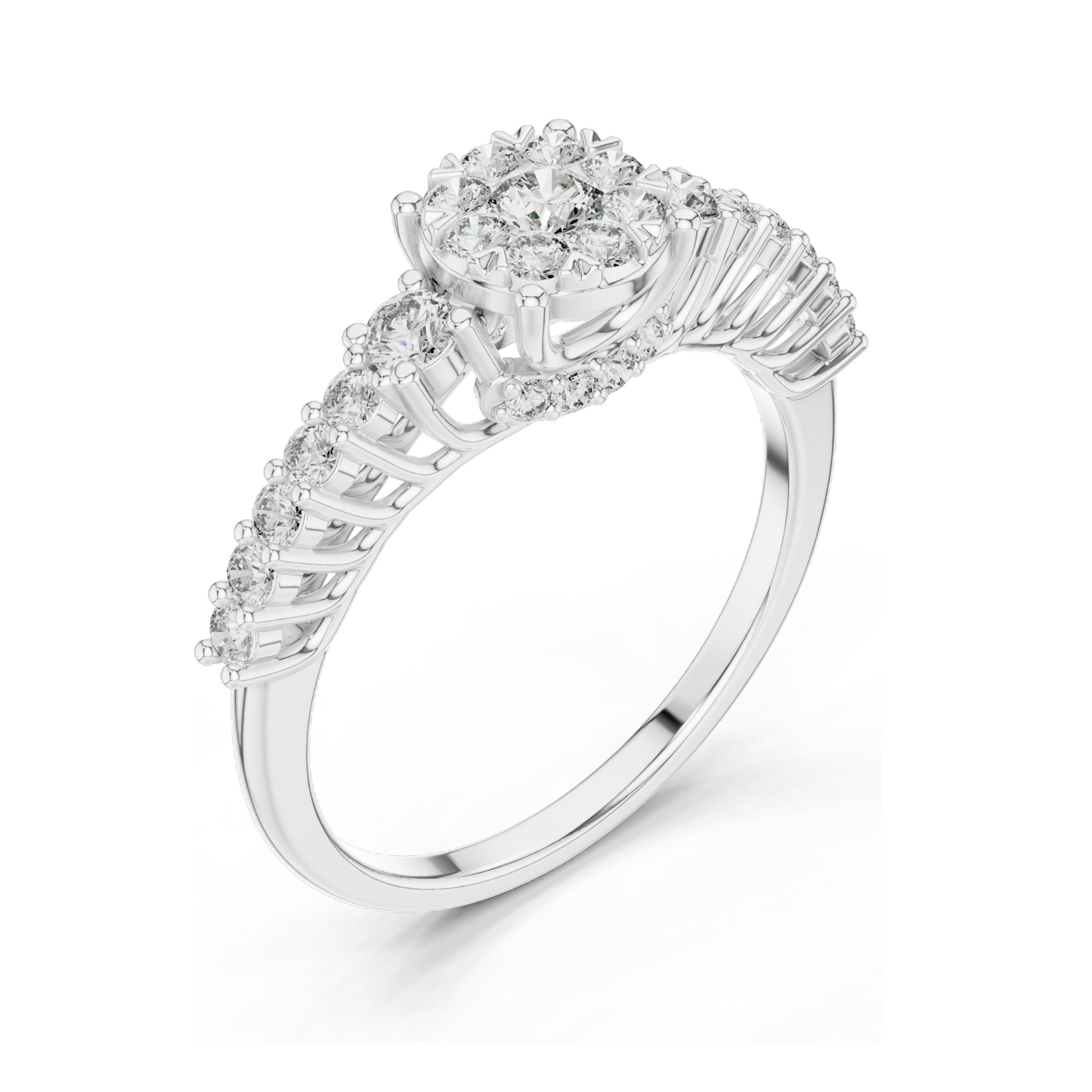 0.608 CT Lab Diamond Ring for Women | VVS-VS EF Clarity | Available in 18KT, 14KT, 10KT Gold & 925 Silver | Rose, Yellow, White Gold & Moissanite Options