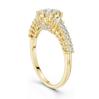 0.608 CT Lab Diamond Ring for Women | VVS-VS EF Clarity | Available in 18KT, 14KT, 10KT Gold & 925 Silver | Rose, Yellow, White Gold & Moissanite Options