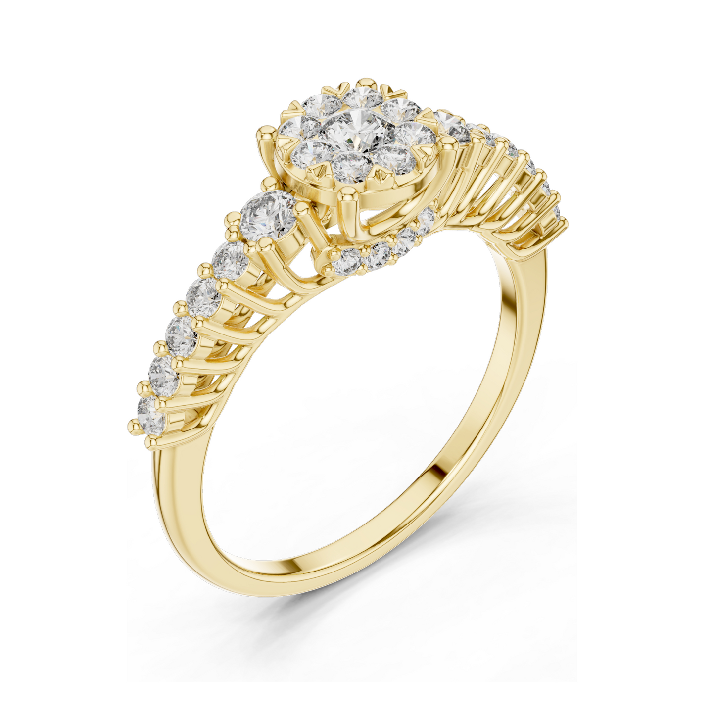 0.608 CT Lab Diamond Ring for Women | VVS-VS EF Clarity | Available in 18KT, 14KT, 10KT Gold & 925 Silver | Rose, Yellow, White Gold & Moissanite Options