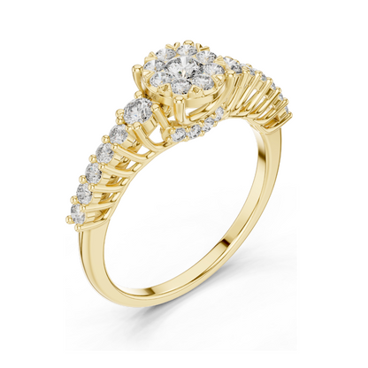 0.608 CT Lab Diamond Ring for Women | VVS-VS EF Clarity | Available in 18KT, 14KT, 10KT Gold & 925 Silver | Rose, Yellow, White Gold & Moissanite Options
