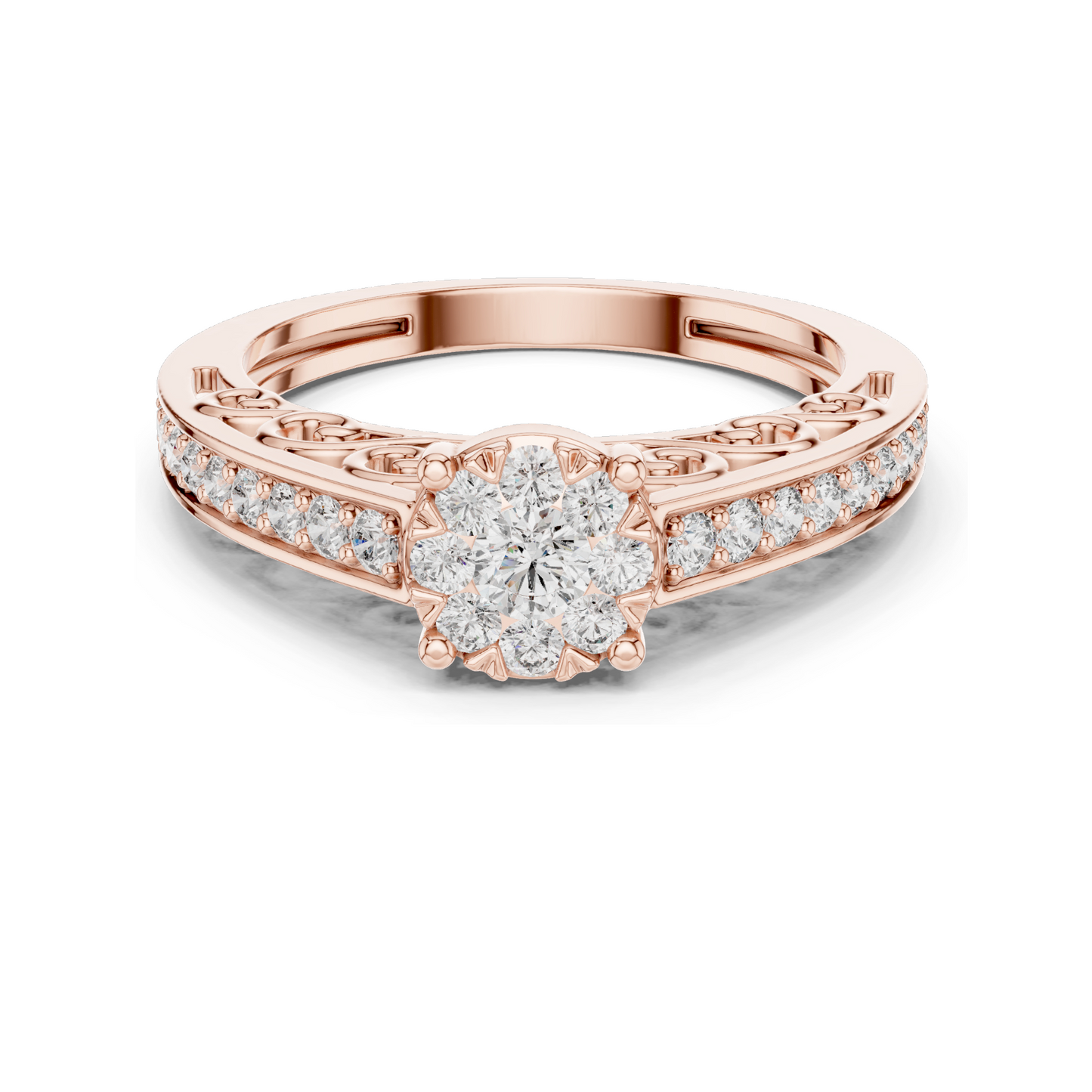 0.504 CT Lab Diamond Engagement Ring for Women | VVS-VS EF Clarity | 18KT, 14KT, 10KT Gold & 925 Silver | Rose, Yellow, White Gold & Moissanite Options