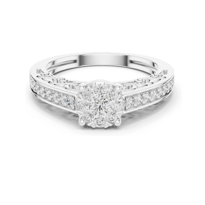 0.504 CT Lab Diamond Engagement Ring for Women | VVS-VS EF Clarity | 18KT, 14KT, 10KT Gold & 925 Silver | Rose, Yellow, White Gold & Moissanite Options