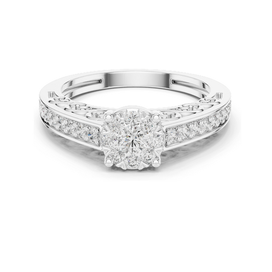 0.504 CT Lab Diamond Engagement Ring for Women | VVS-VS EF Clarity | 18KT, 14KT, 10KT Gold & 925 Silver | Rose, Yellow, White Gold & Moissanite Options