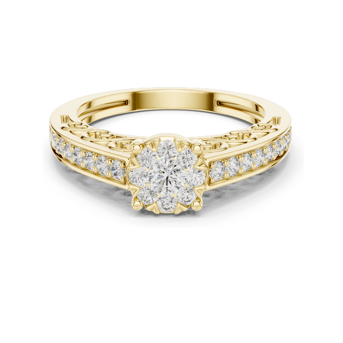 0.504 CT Lab Diamond Engagement Ring for Women | VVS-VS EF Clarity | 18KT, 14KT, 10KT Gold & 925 Silver | Rose, Yellow, White Gold & Moissanite Options