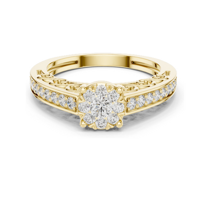 0.504 CT Lab Diamond Engagement Ring for Women | VVS-VS EF Clarity | 18KT, 14KT, 10KT Gold & 925 Silver | Rose, Yellow, White Gold & Moissanite Options