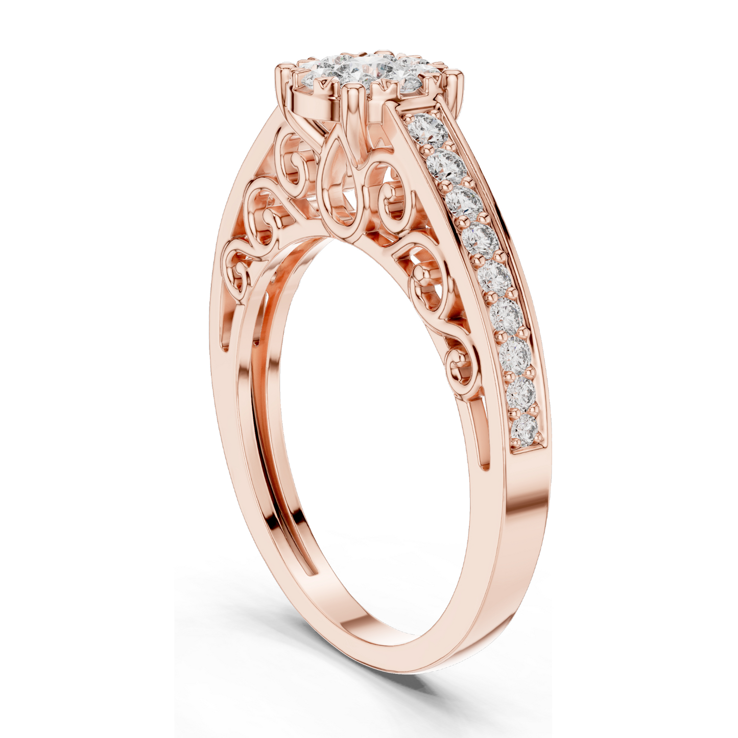 0.504 CT Lab Diamond Engagement Ring for Women | VVS-VS EF Clarity | 18KT, 14KT, 10KT Gold & 925 Silver | Rose, Yellow, White Gold & Moissanite Options