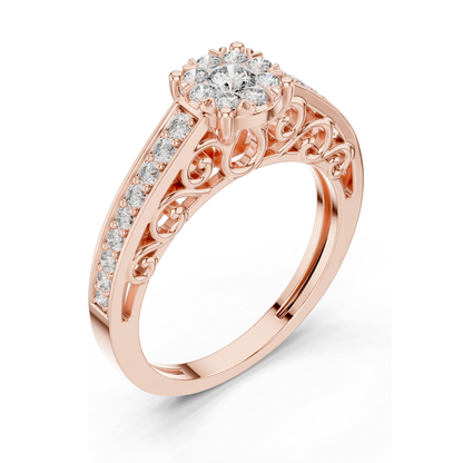 0.504 CT Lab Diamond Engagement Ring for Women | VVS-VS EF Clarity | 18KT, 14KT, 10KT Gold & 925 Silver | Rose, Yellow, White Gold & Moissanite Options