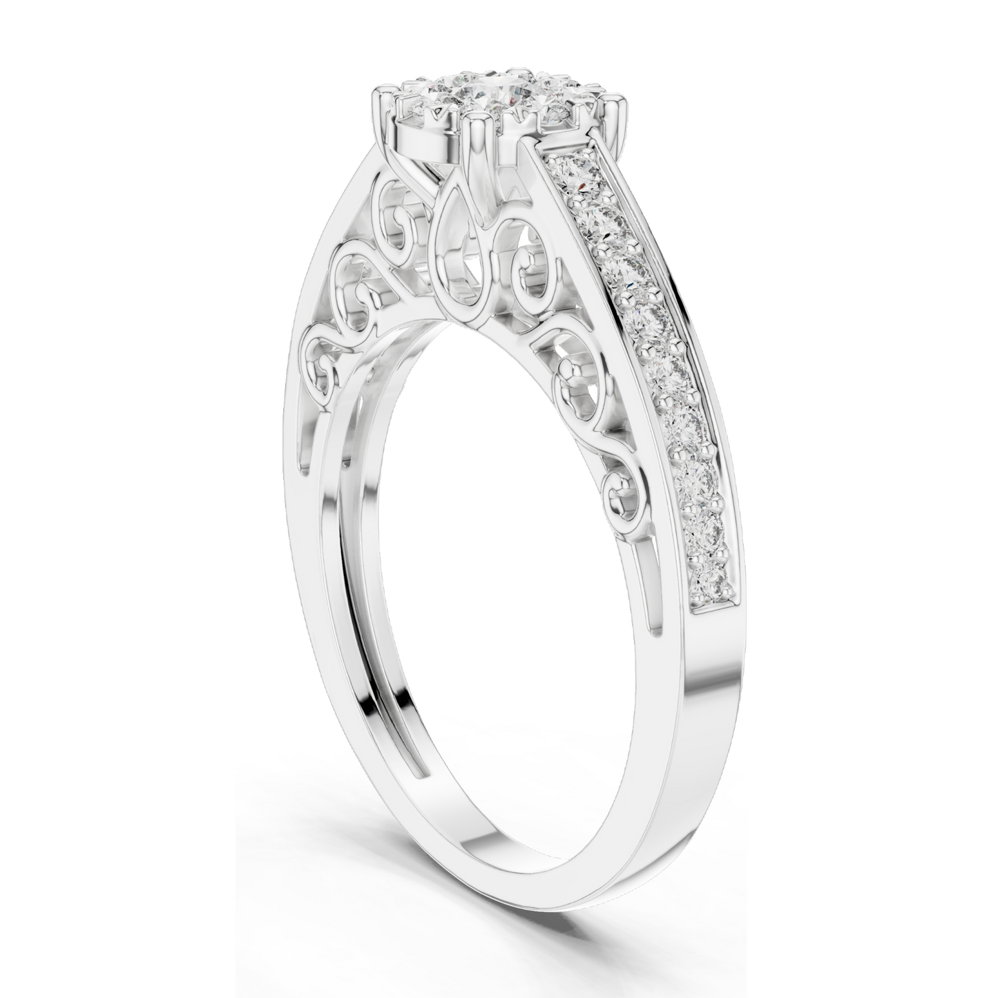 0.504 CT Lab Diamond Engagement Ring for Women | VVS-VS EF Clarity | 18KT, 14KT, 10KT Gold & 925 Silver | Rose, Yellow, White Gold & Moissanite Options