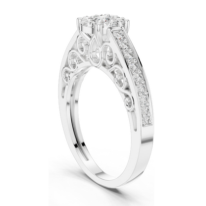 0.504 CT Lab Diamond Engagement Ring for Women | VVS-VS EF Clarity | 18KT, 14KT, 10KT Gold & 925 Silver | Rose, Yellow, White Gold & Moissanite Options