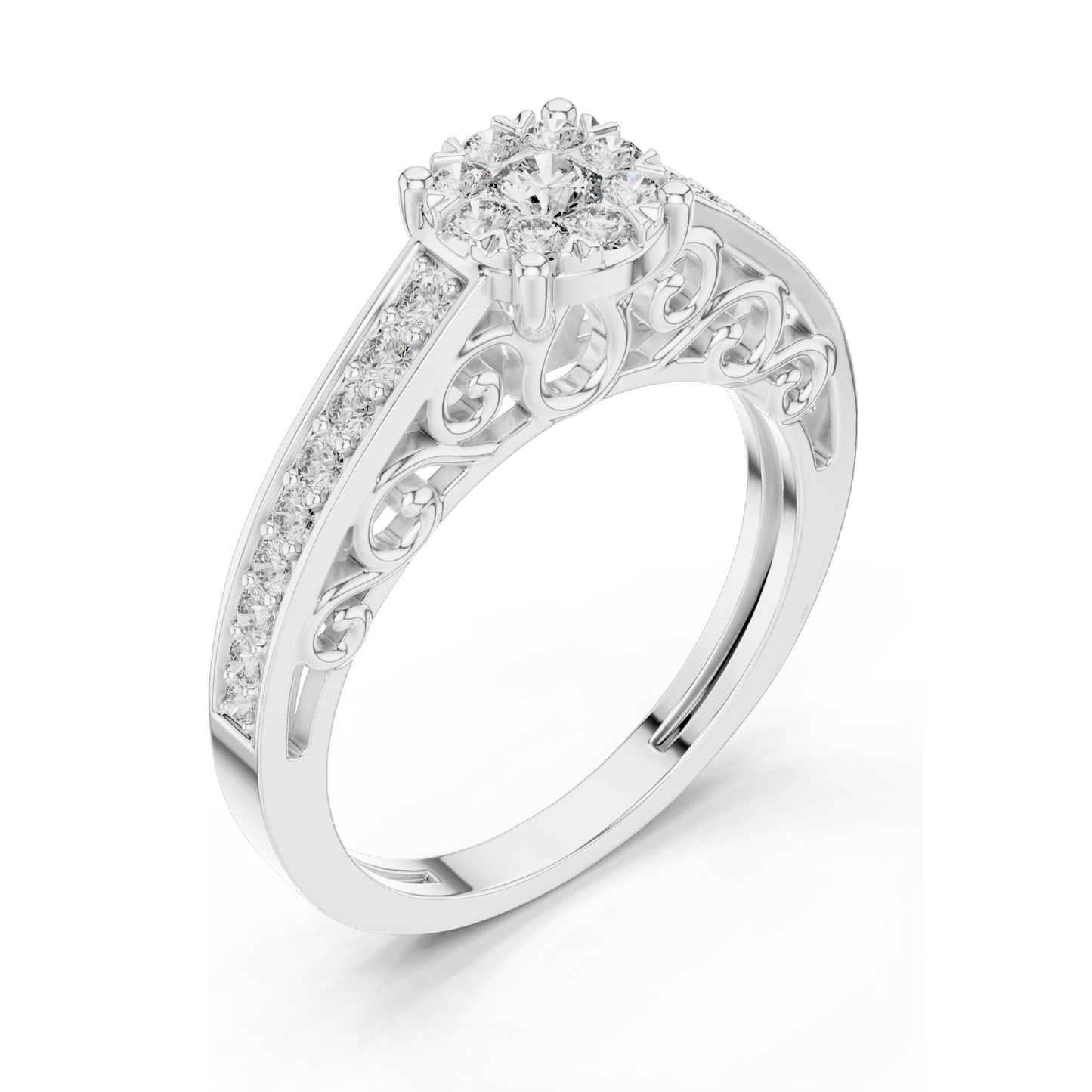 0.504 CT Lab Diamond Engagement Ring for Women | VVS-VS EF Clarity | 18KT, 14KT, 10KT Gold & 925 Silver | Rose, Yellow, White Gold & Moissanite Options