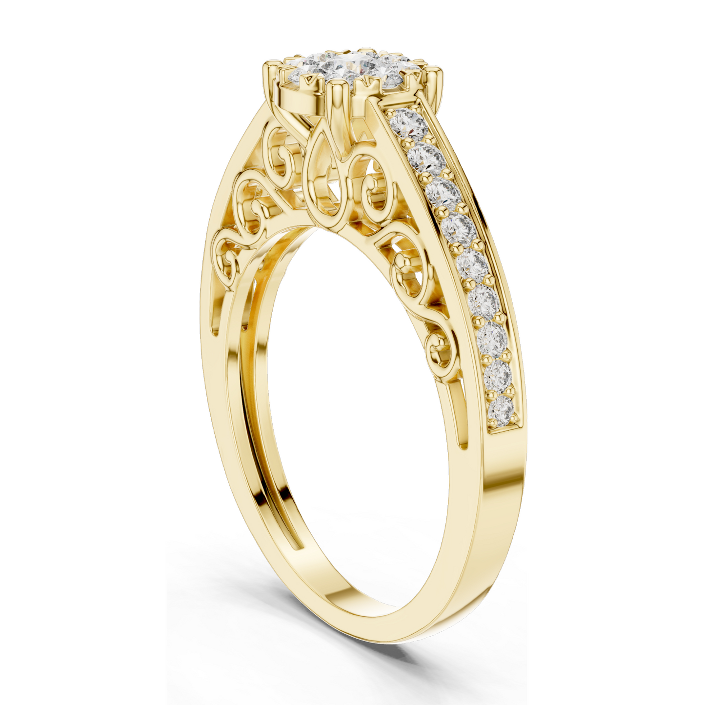 0.504 CT Lab Diamond Engagement Ring for Women | VVS-VS EF Clarity | 18KT, 14KT, 10KT Gold & 925 Silver | Rose, Yellow, White Gold & Moissanite Options