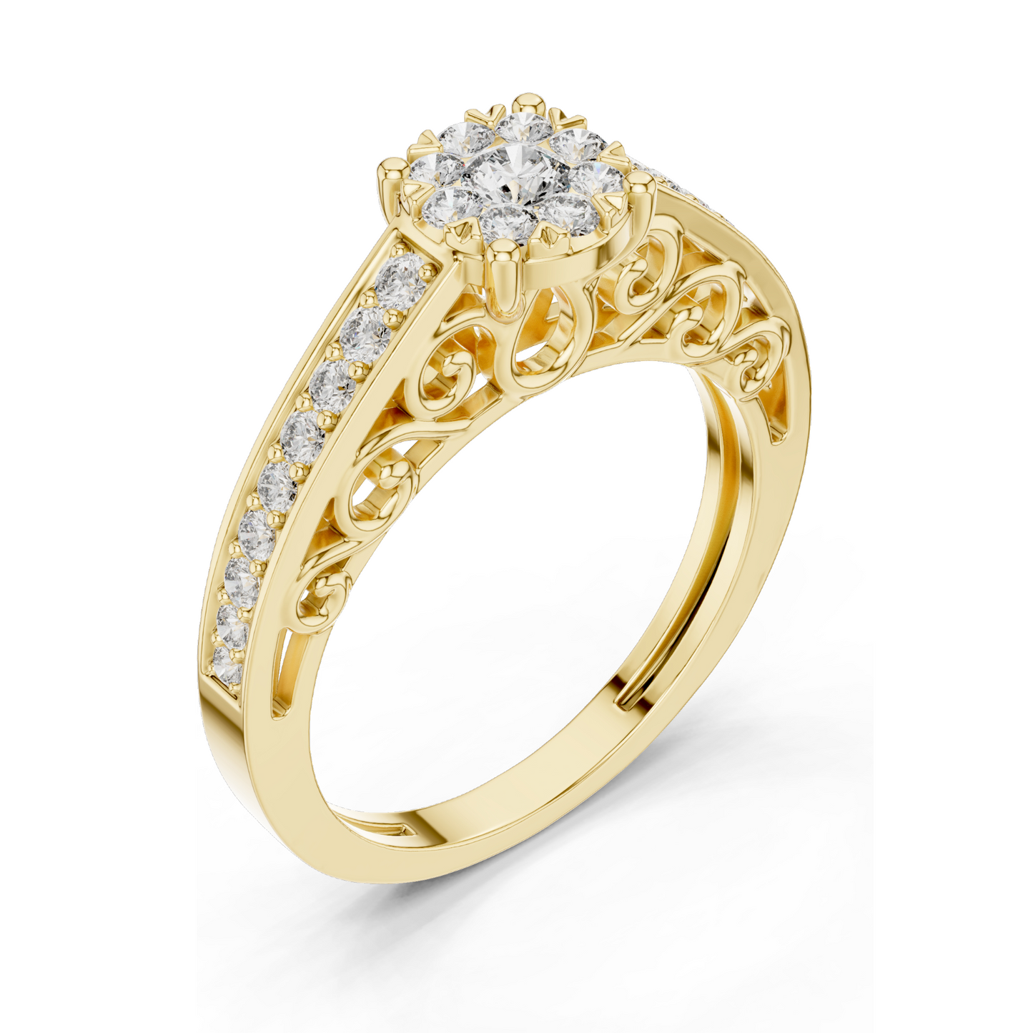 0.504 CT Lab Diamond Engagement Ring for Women | VVS-VS EF Clarity | 18KT, 14KT, 10KT Gold & 925 Silver | Rose, Yellow, White Gold & Moissanite Options