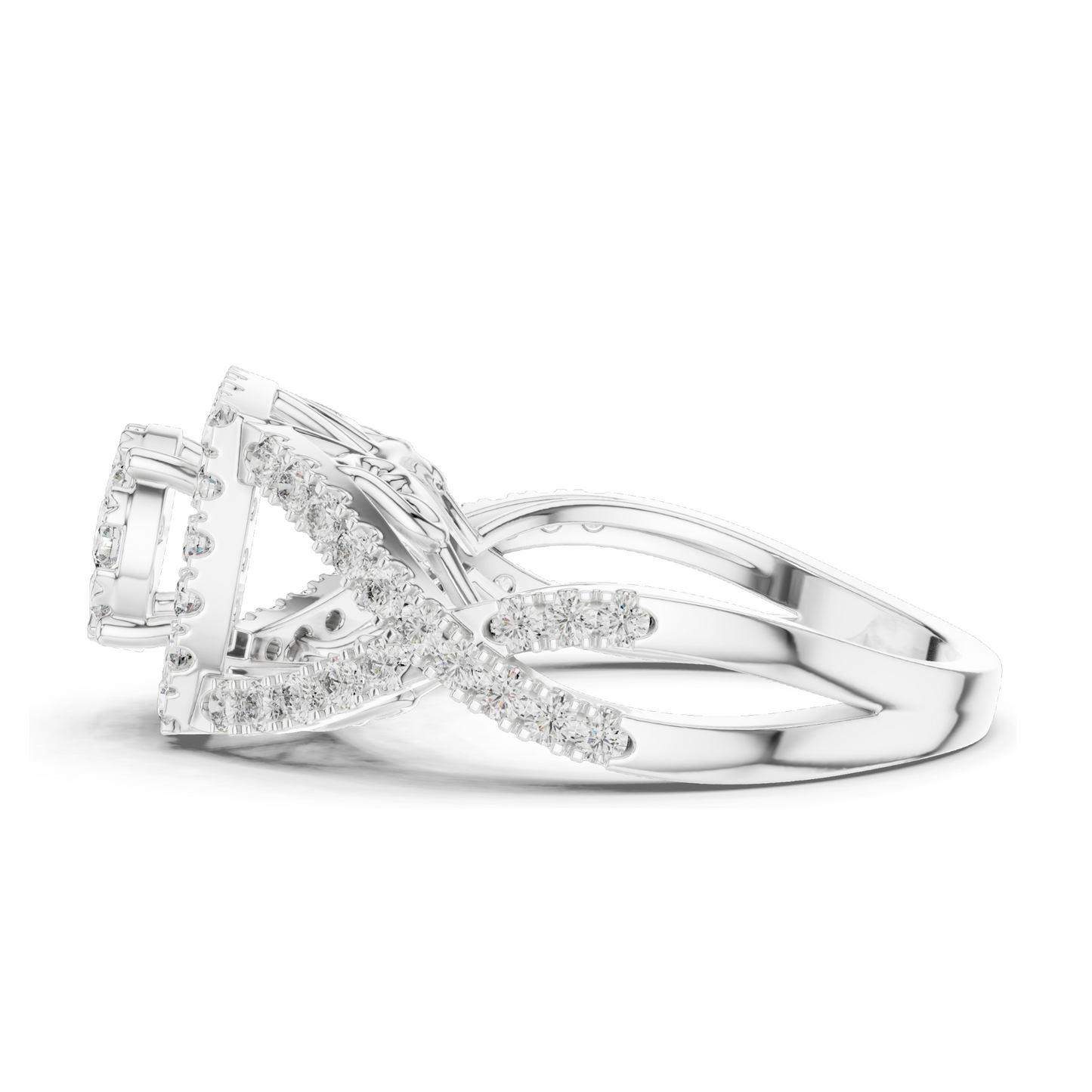 0.864 CT Lab Diamond Halo Ring for Women | VVS-VS EF Clarity | 18KT, 14KT, 10KT Gold & 925 Silver | Rose, Yellow, White Gold & Moissanite Options